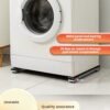 Adjustable Refrigerator & Washing Machine Stand with Wheels | Anti-Vibration Base