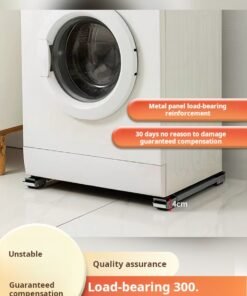 Adjustable Refrigerator & Washing Machine Stand with Wheels | Anti-Vibration Base