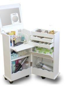 Compact Vanity with Storage | Foldable Makeup Desk for Small Apartments